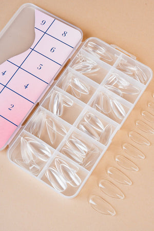 Almond Medium Clear Tipper | Nailster Denmark