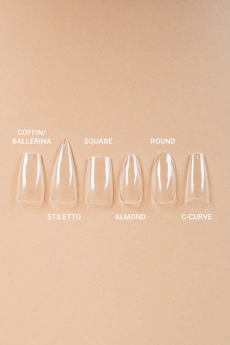 5 x Coffin/Ballerina Medium Clear Tips