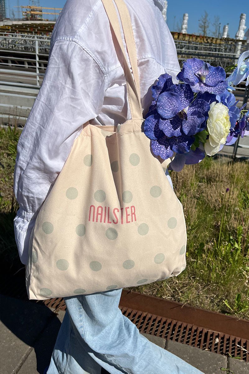 Tote Bag - Dusty Green Dots | Nailster Denmark